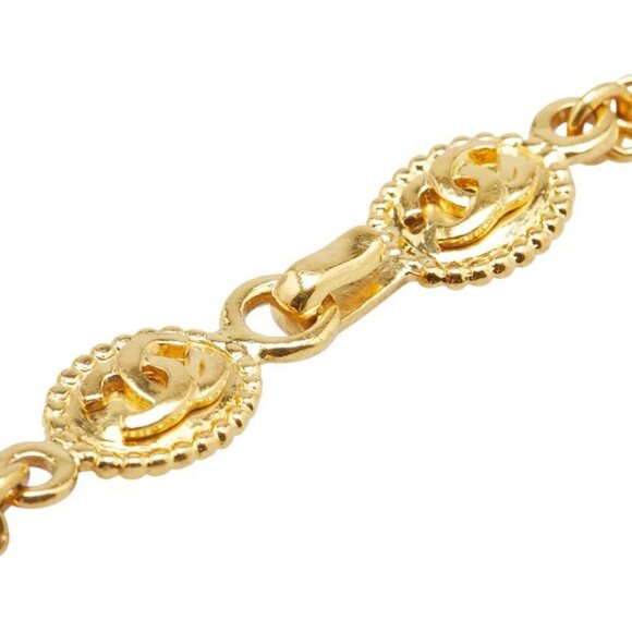 CHANEL CC Logos Vintage Pendant Chain Necklace 21" Gold Tone 96A Auth w/Box #530 - Picture 5 of 8